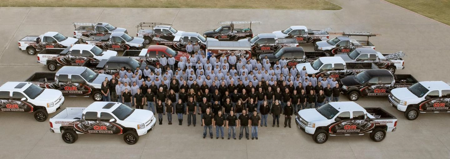 2012 Quick Roofing team at work, showcasing company history and expertise.