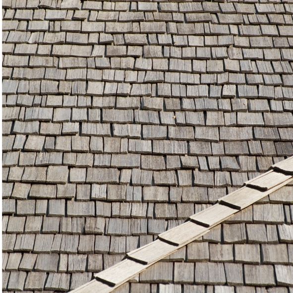 Beautiful wood shake roof installed on a residential home
